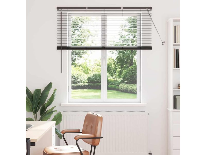 Store vénitien, store de fenêtre noir 130 x 135 cm 25 mm aluminium cf48069 - Conforama B