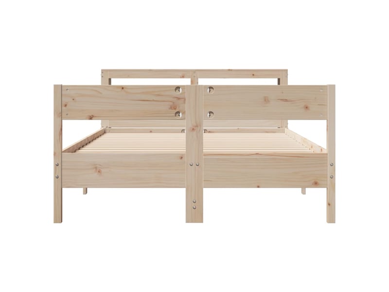  Lit double- lit adulte -  cadre de lit sans matelas 140x200 cm bois massif de pin  - Conforama C