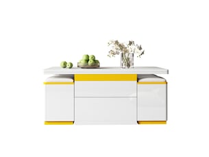 Table basse rectangulaire coloris blanc <strong></strong> <strong></strong> - 50 cmx100 cm