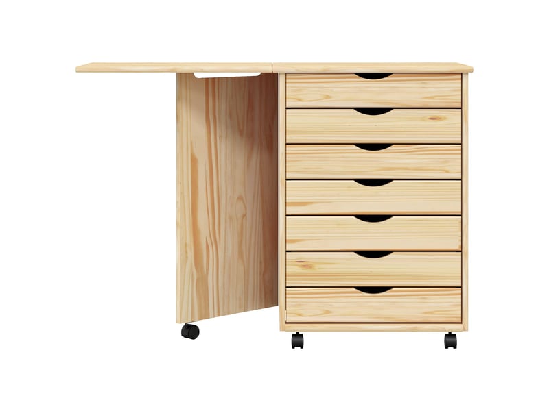  Caisson roulant avec bureau avec roue moss vernis transparent  - Conforama E
