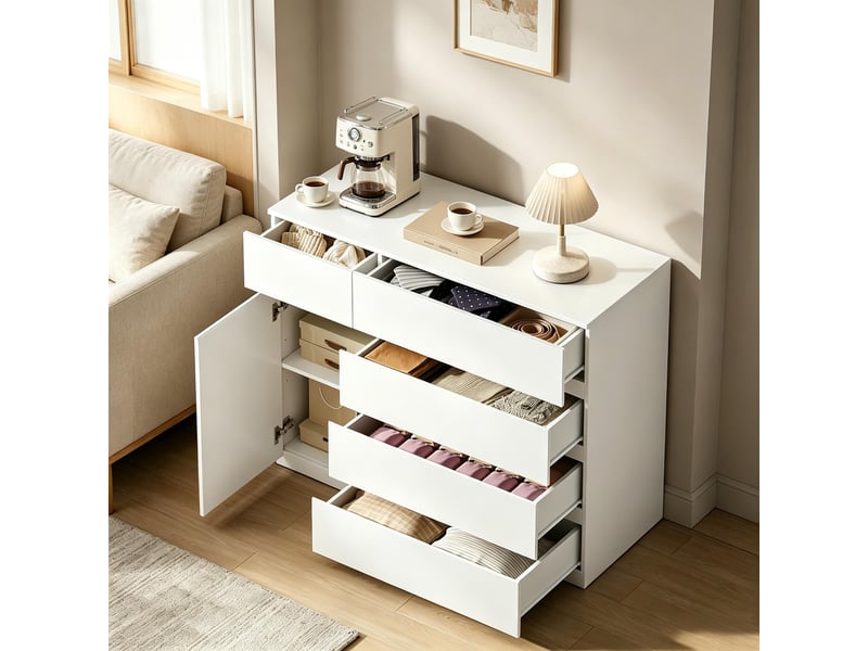  Armoire cuisine modèle modern, rangement chambre et entrée, tiroirs, meuble polyvalent 1 pièce  - Conforama D