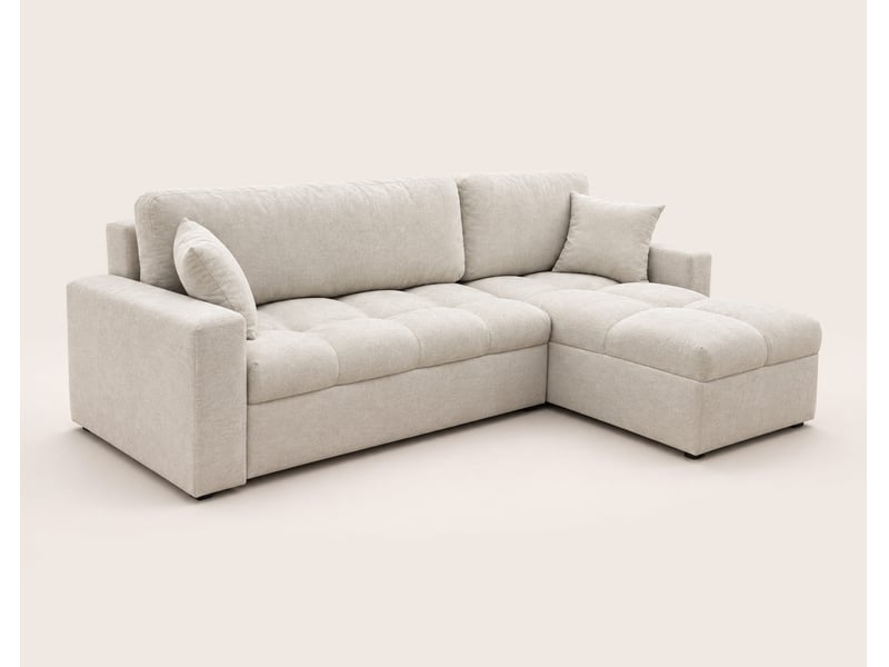 Cyro - canapé d'angle réversible 4 places convertible avec coffre en tissu - best mobilier - beige CYRO - Conforama E