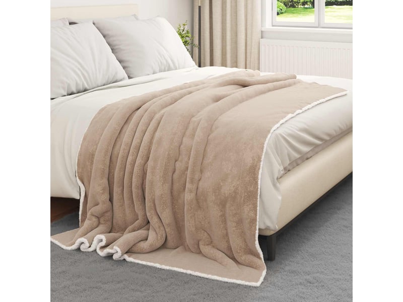 Plaid canapé camel 150x200 cm 1.64 kg polaire - Conforama C