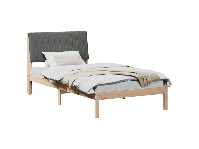 Lit simple- lit adulte - cadre de lit avec tête de lit marron 100 x 200 cm pin massif - Conforama B
