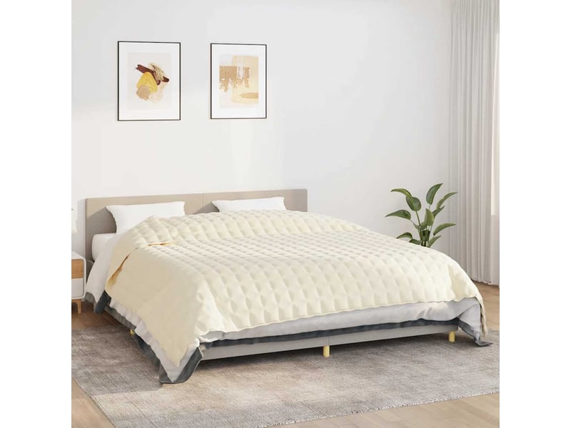  Couverture lestée adulte crème clair 220x260 cm 15 kg tissu shl89156  - Conforama B