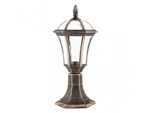 Lanterne de muret extérieur fabrilamp comino or vieilli, 1 x e27, ip44, 47,6 x 17,6 x 17,6 cm