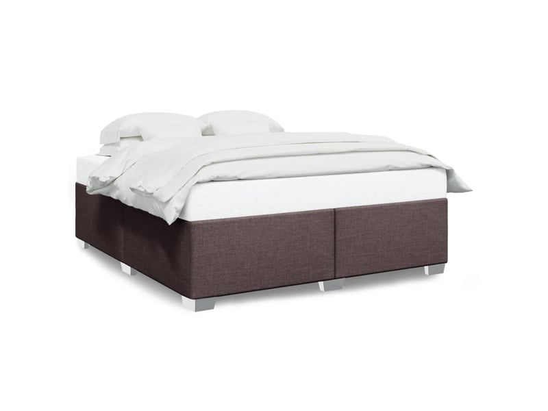  Lit double- lit adulte -  cadre de lit sans matelas marron foncé 200x200 cm tissu  - Conforama A