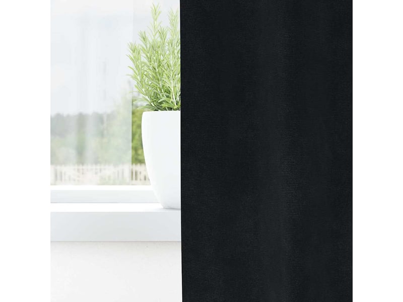  Lot de 2 rideaux, rideaux de fenêtre noir 140 x 225 cm velours cf44095  - Conforama C