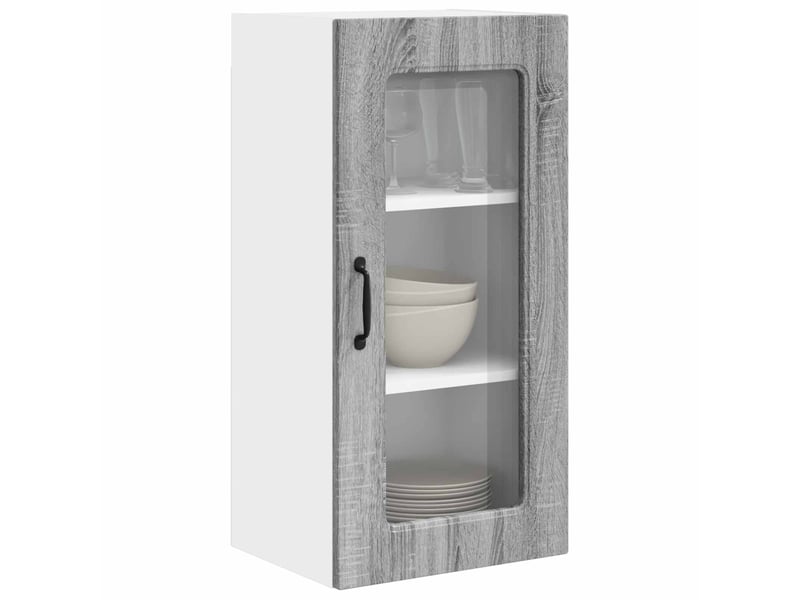 Meuble mural de cuisine | armoire de cuisine gris sonoma 40x31x80cm shl5292 - Conforama C