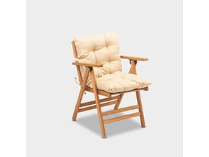 Chaise de jardin pliante en bois inclinable tavren - crème