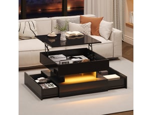 Table basse carré(e) coloris noir <strong>CHICFURN</strong> <strong></strong> - 65 cmx65 cm