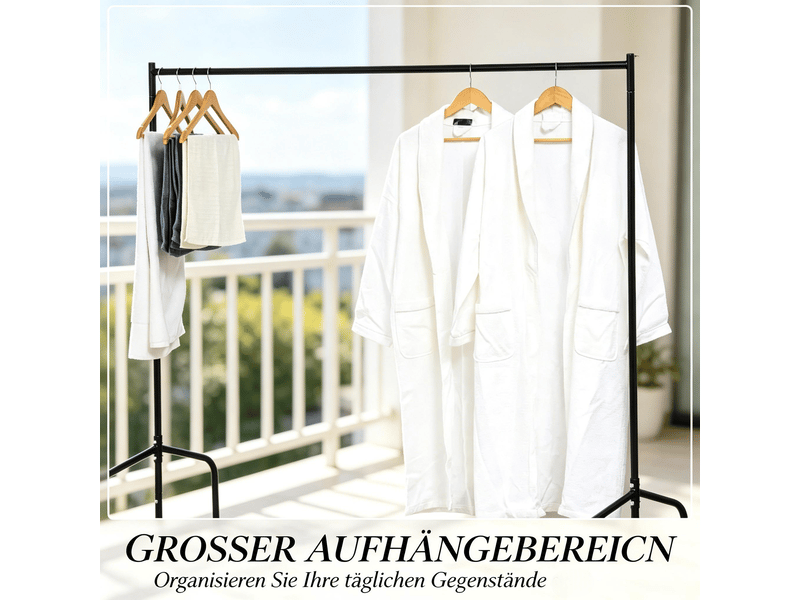  Portant à vêtements sur roulettes en acier noir 180 x 60 x 170 cm  - Conforama E