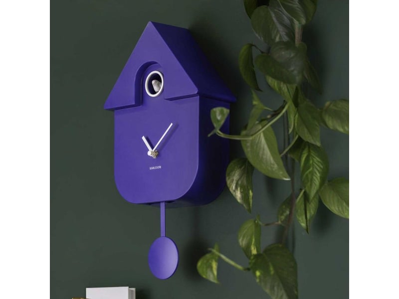  Horloge murale moderne cuckoo bleu cobalt  - Conforama B
