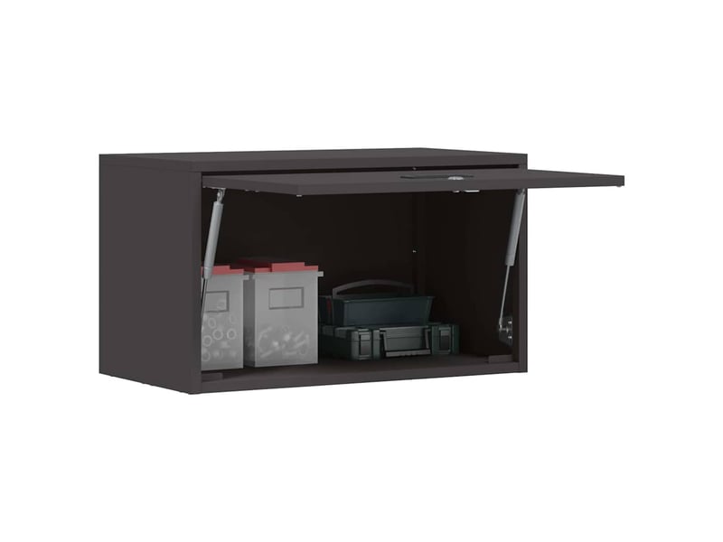  Armoire murale salon, meuble de rangement pour garage noir 60 x 33 x 35 cm  - Conforama C