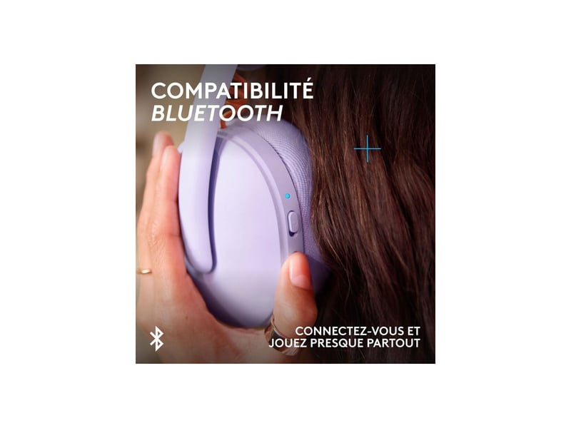  Casque gaming sans fil g325 lightspeed avec micro beamforming lilac AADHK16303 - Conforama E