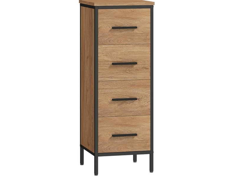 Meuble de salle de bains 4 tiroirs compact style industriel evryae  - Conforama A