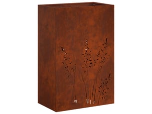 Jardinière - cache-pot de jardin rouillé 50 x 30 x 75 cm acier patiné