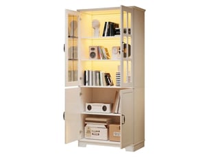 Vitrine coloris blanc 5 étagère(s) KORFEE - 47.98 cmx80 cm