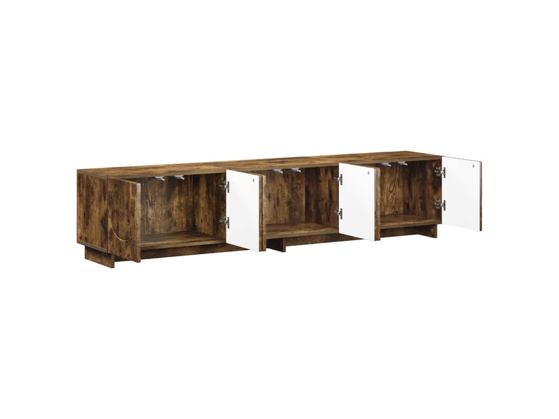  Meuble tv, banc tv 180x34,5x40 cm chêne fumé bois d'ingénierie shl66001  - Conforama C