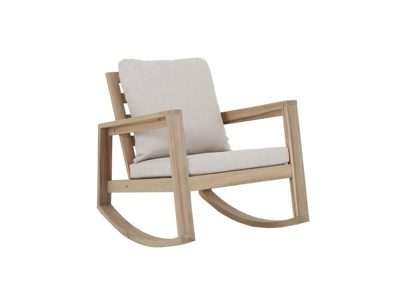 Fauteuil de jardin à bascule phuket en acacia et coussins 230 g déhoussables PHUKETACFSCA4225 - Conforama A