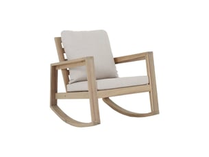 Fauteuil de jardin à bascule phuket en acacia et coussins 230 g déhoussables