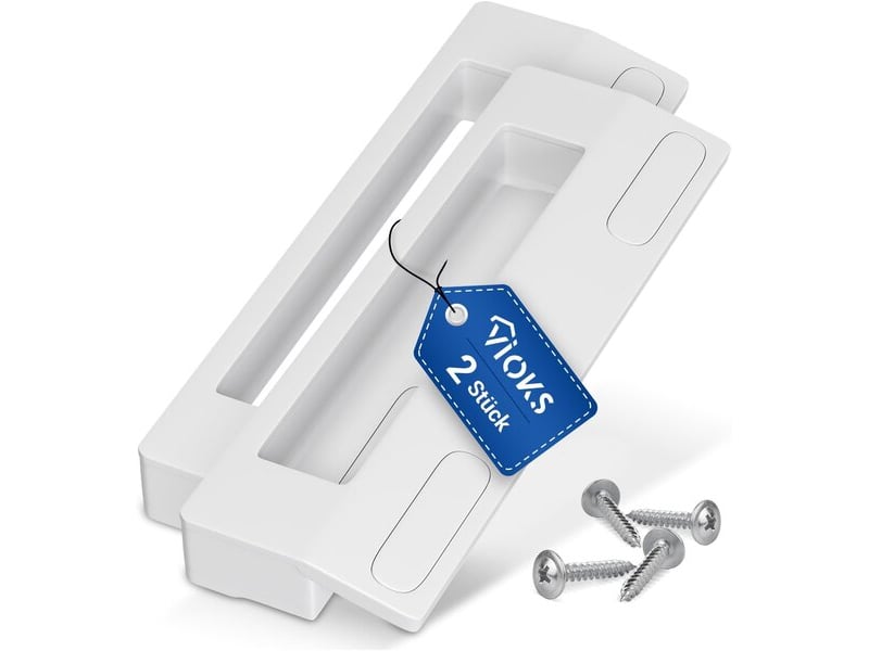  Paire de poignées universelles blanches 187 mm, tireurs de rechange pour portes de réfrigérateur et congélateur avec 4 vis  - Conforama A