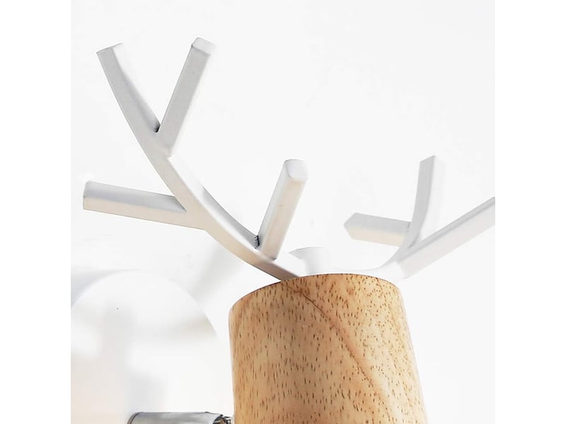  Lot de 2 applique murale moderne créative design cerf antler blanc bois et métal 7914674603 - Conforama C