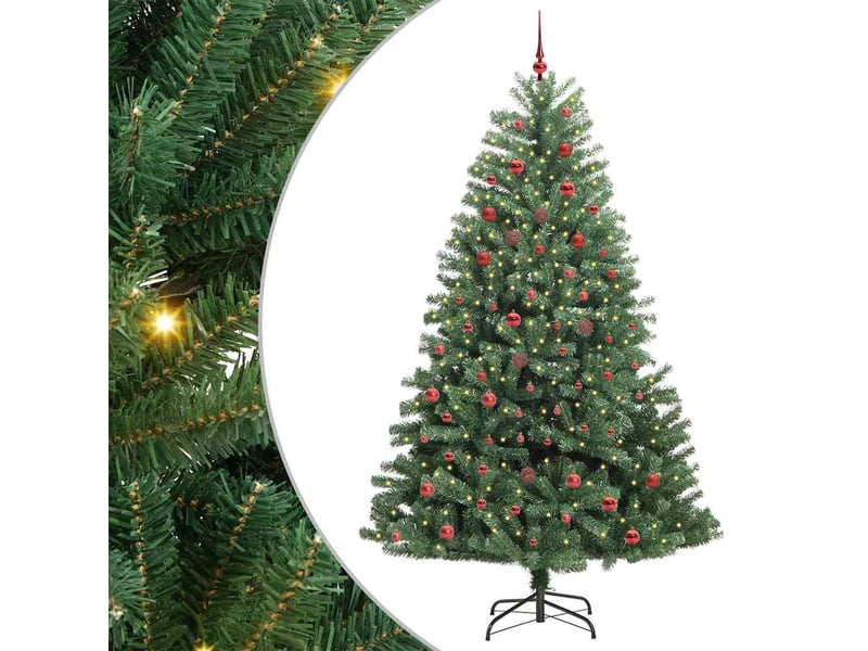  Sapin de noël, arbre de noël artificiel à branches articulées vert 210 cm cf61099  - Conforama A