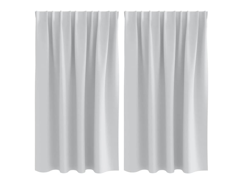 Lot de 2 rideaux occultants, rideaux black-out avec anneaux gris pâle 140 x 140 cm cf44659 - Conforama A