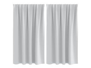Lot de 2 rideaux occultants, rideaux black-out avec anneaux gris pâle 140 x 140 cm cf44659