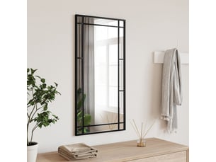 Miroir rectangulaire à fixer coloris noir <strong></strong>  <strong></strong> - 40 cm x 80 cm