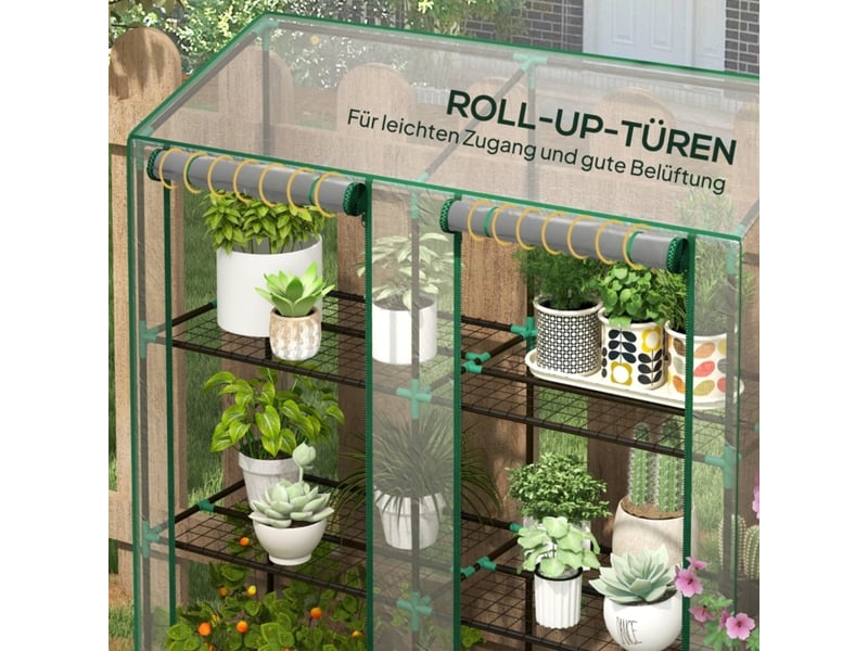  Mini-serre 143x46x151 cm 3 niveaux 6 grilles métal transparent  - Conforama D