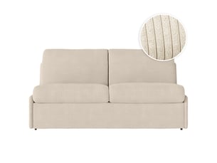 Canapé convertible express 3 pl agathe 140x190cm en velours côtelé beige - matelas 13cm