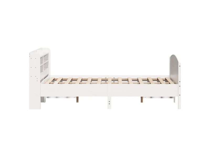  Lit double- lit adulte -  cadre de lit sans matelas blanc 140x200 cm bois de pin massif  - Conforama D