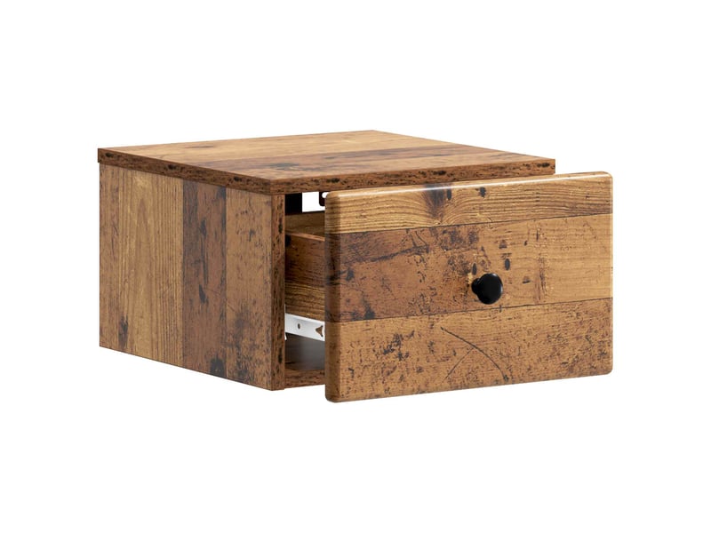 Table de chevet - cabinet de chevet - table de nuit mural bois ancien 34,5 x 33 x 20 cm - Conforama C
