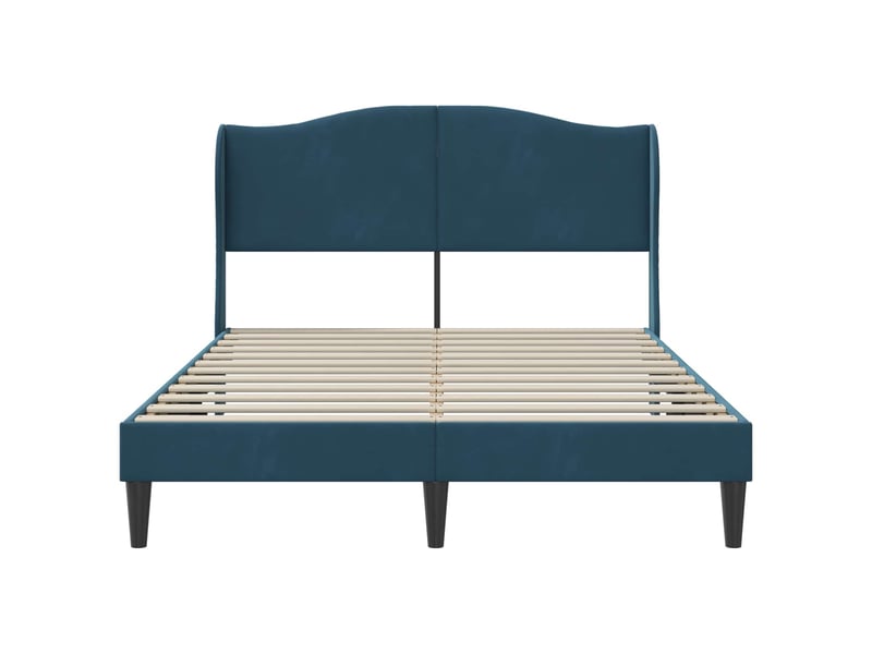  Lit double- lit adulte -  cadre de lit avec tête de lit bleu 120 x 200 cm velours  - Conforama C