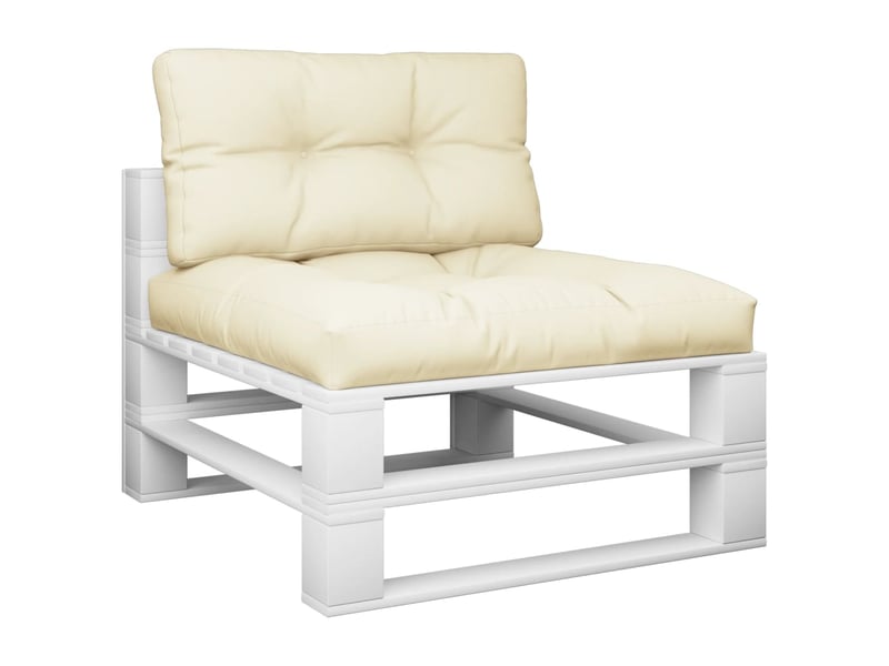  Lot de 2 coussins de palette, coussins de canapé crème tissu cf59520  - Conforama C