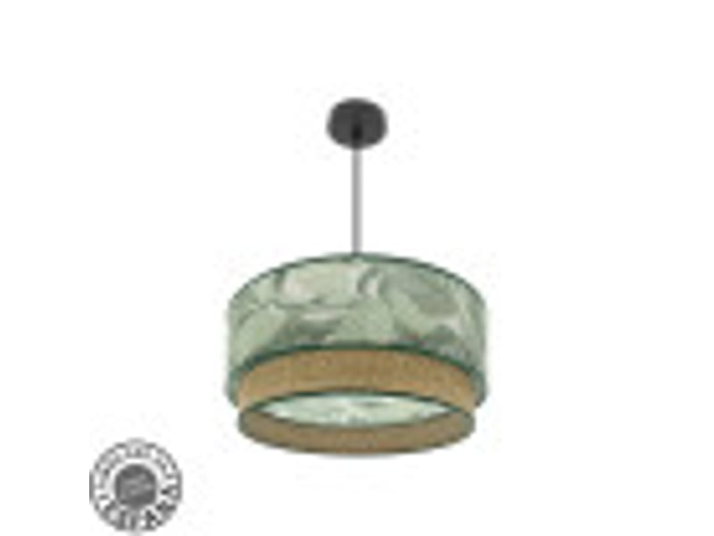  Suspension fabrilamp congo noir vert naturel 3 x e27 ø 50 cm 224995009 - Conforama B