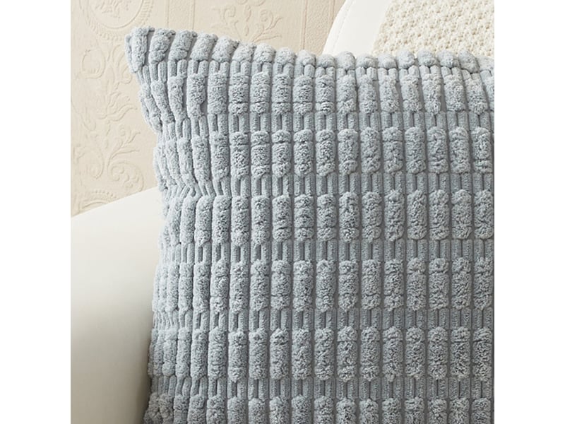  Coussin carré en tissu gris 43x43 cm  - Conforama E