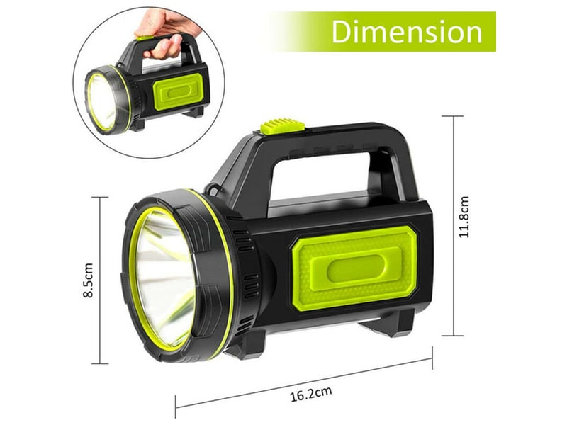 Lampe torche ,led puissante rechargeable usb 2000 mah avec lumière latérale lampe de poche etanche haute puissance pour urgence randonnée - Conforama C