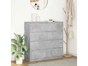 Buffet cuisine, meuble de rangement, bahut gris béton 100x35x99 cm bois d'ingénierie