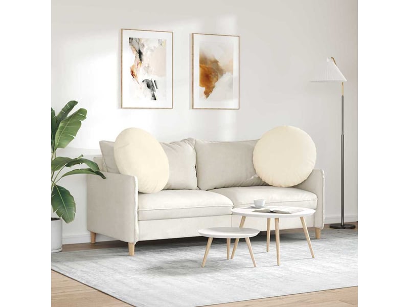  Lot de 2 coussins de siège, coussins décoratifs tissu en velours côtelé crème cf59793  - Conforama D