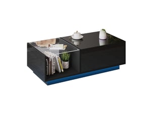 Table basse rectangulaire coloris noir MEUBLIV - 50 cmx100 cm