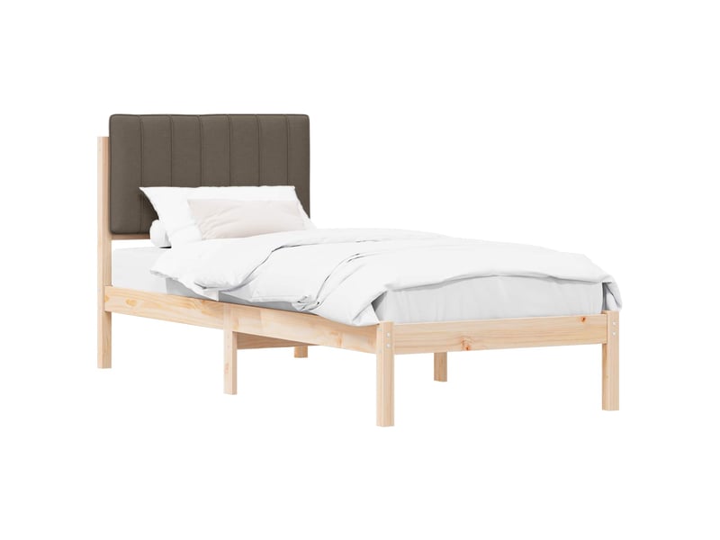 Lit simple- lit adulte - cadre de lit avec tête de lit rembourrée taupe 80 x 200 cm - Conforama A