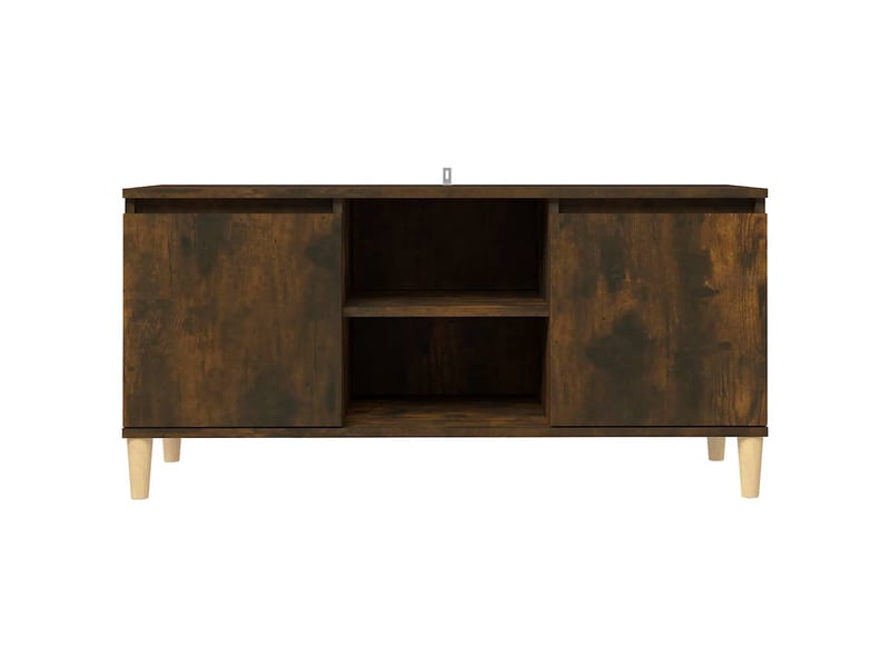  Meuble tv - banc tv - meuble de rangement avec pieds en bois solide chêne fumé 103,5x35x50 cm  - Conforama C