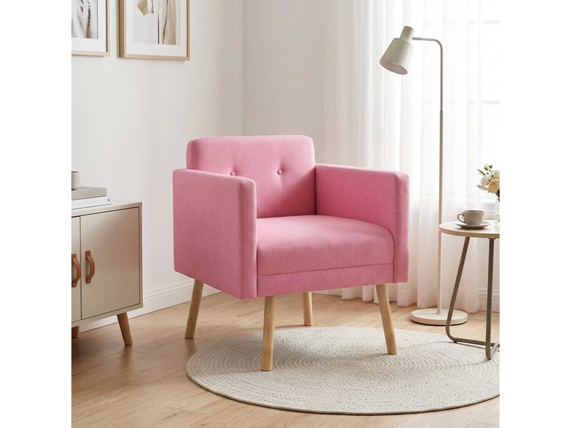  Vidaxl fauteuil d'appoint rose tissu  - Conforama B
