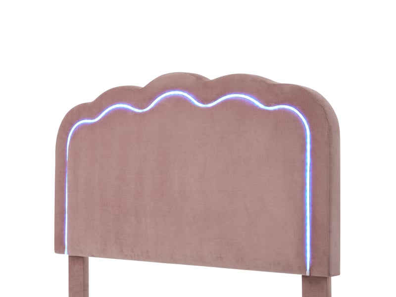  Lit gigogne 90x200 cm 2 en 1 avec tête de lit et usb, lin, beige, sans matelas  - Conforama R