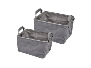 Lot de 2 panières rectangles velvet 32cm anthracite