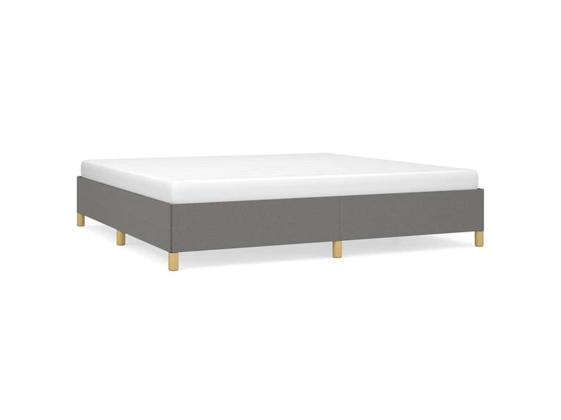  Lit double- lit adulte -  cadre de lit sans matelas gris foncé 200x200 cm tissu  - Conforama A