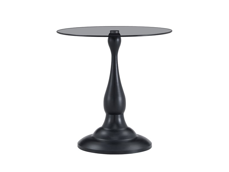  Table d'appoint ronde moderne en verre trempé – noire – ø 50 x h 51,5 cm  - Conforama A